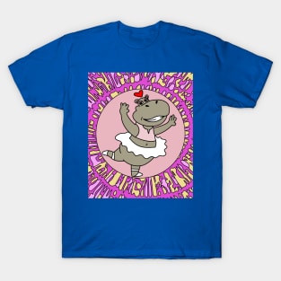 Dancing Ballerina Ballet Hippopotamus T-Shirt